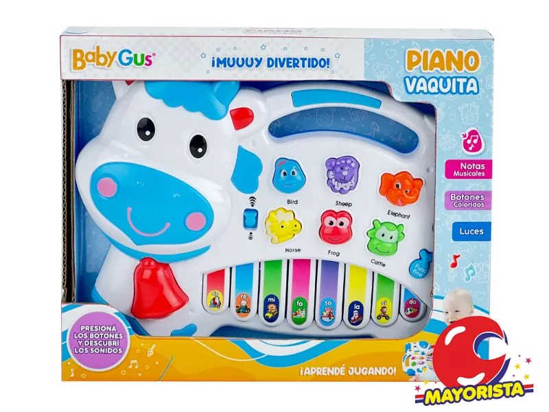 PIANO VAQUITA CON LUZ Y SONIDO CAJA 26X21 (52024) KADA