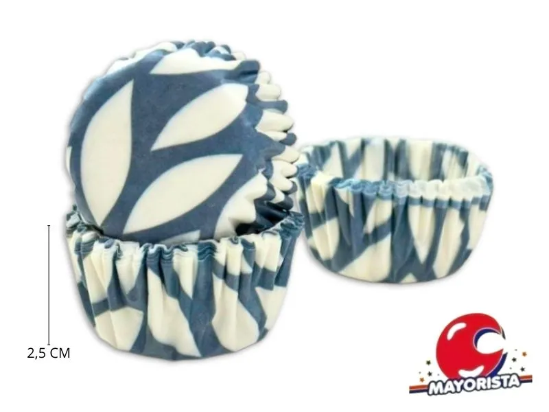 PIROTINES N 8 X 25 AZUL CON HOJAS BLANCAS (CONVIDA)