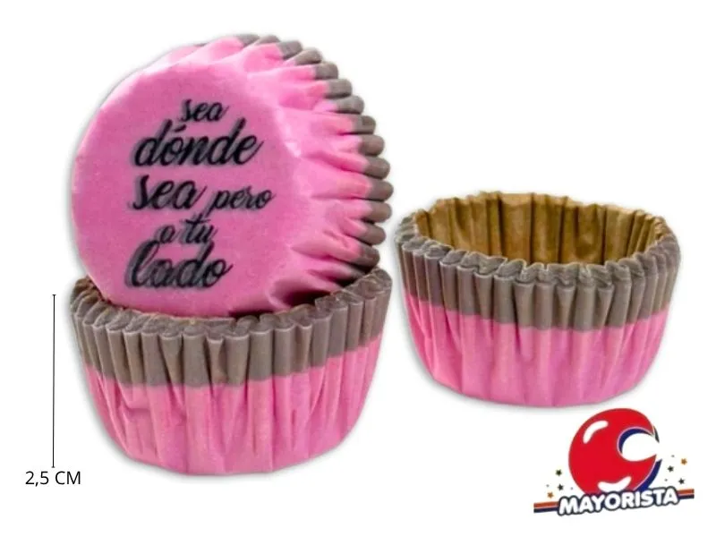 PIROTINES N 8 X 25 ROSA BORDE MARRON C/FRASE (CONVIDA)