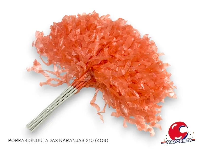 PORRAS ONDULADAS NARANJAS X10 (404) COTILLON NACIONAL