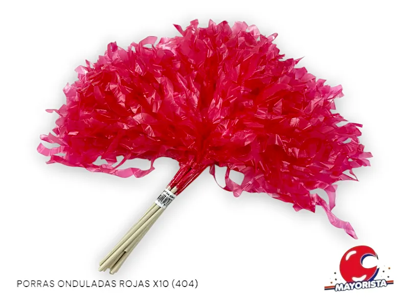 PORRAS ONDULADAS ROJAS X10 (404) COTILLON NACIONAL