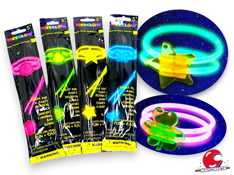 PULSERA CON LUZ NEON FORMAS SURTIDAS (YJ0708) YJ IMPORT