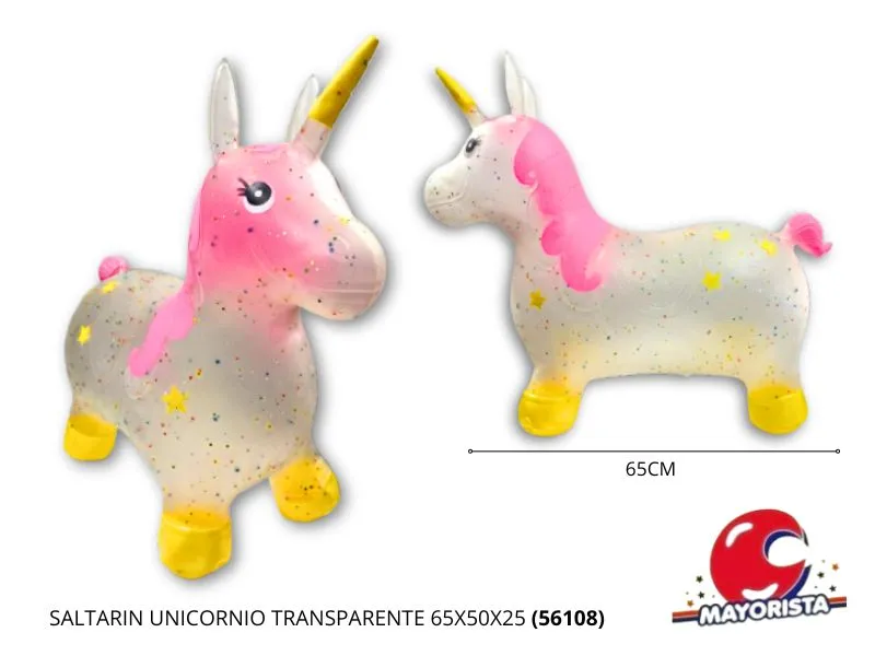 SALTARIN UNICORNIO TRANSPARENTE 65X50X25 (56108) KADA