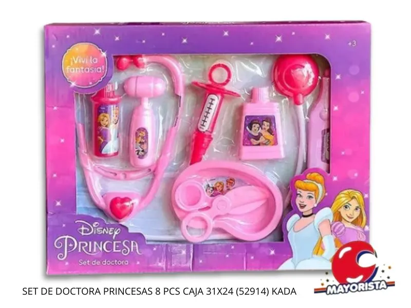 [7450077088242] SET DE DOCTORA PRINCESAS 8 PCS CAJA 31X24 (52914) KADA