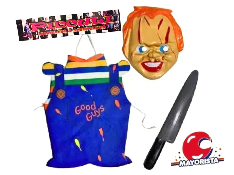 [9300] SET DISFRAZ CHUCKY C/PECHERA,CARETA Y CUCHILLO (2029) PICCULI