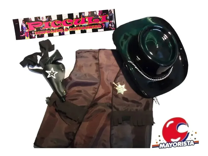 [2017] SET DISFRAZ COWBOY C/CHALECO, SOMBRERO Y REVOLVER (2017) PICCULI