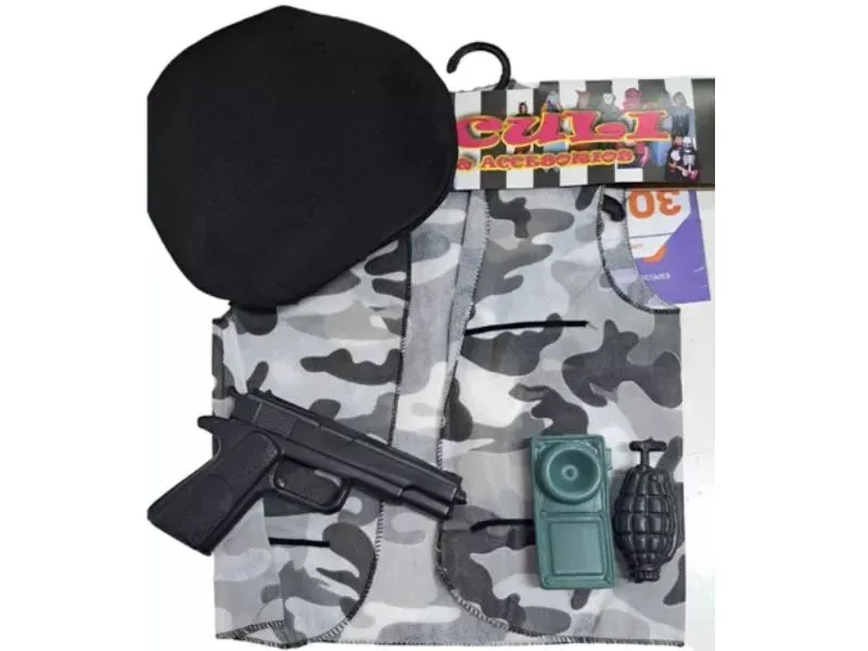 SET DISFRAZ SOLDADO C/CHALECO,CASCO Y ACCESORIOS (2021) PICCULI