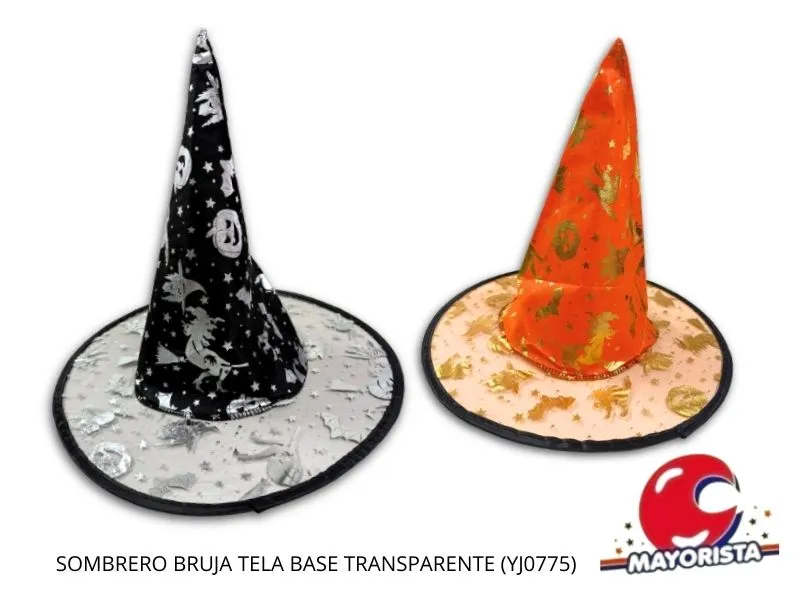 SOMBRERO BRUJA TELA BASE TRANSPARENTE (YJ0775) YJ IMPORT