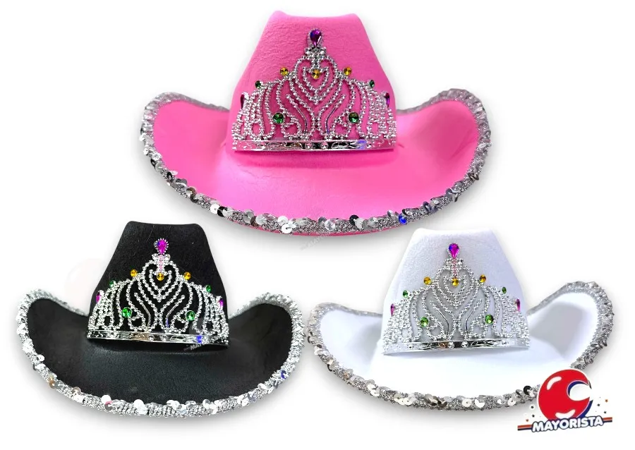 SOMBRERO COWBOY CON CORONA Y PUNTILLA (YJ0738) YJ IMPORT