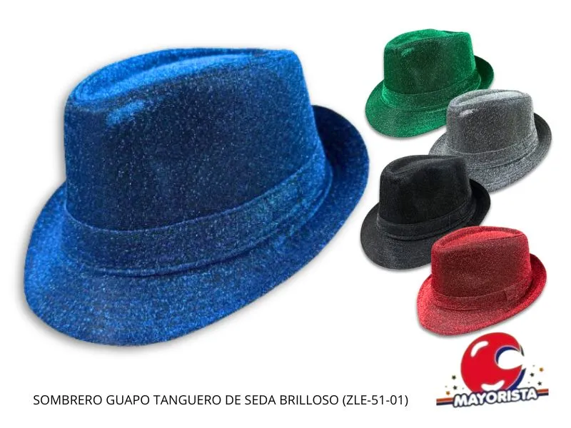 SOMBRERO GUAPO TANGUERO DE SEDA BRILLOSO (ZLE-COT-51-01) ERIK