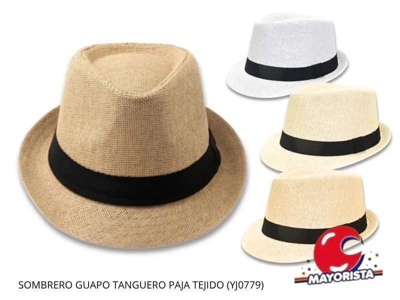SOMBRERO GUAPO TANGUERO PAJA TEJIDO (YJ0779) YJ IMPORT