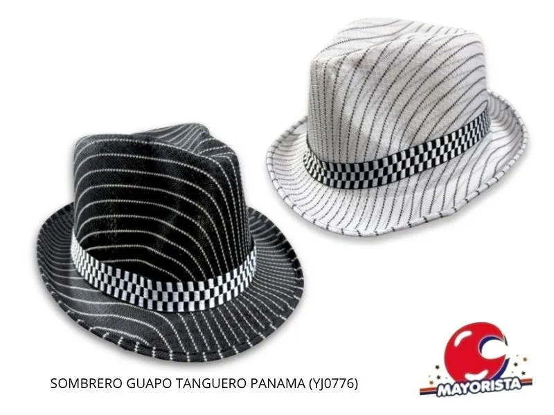 SOMBRERO GUAPO TANGUERO PANAMA RAYAS (YJ0776) YJ IMPORT