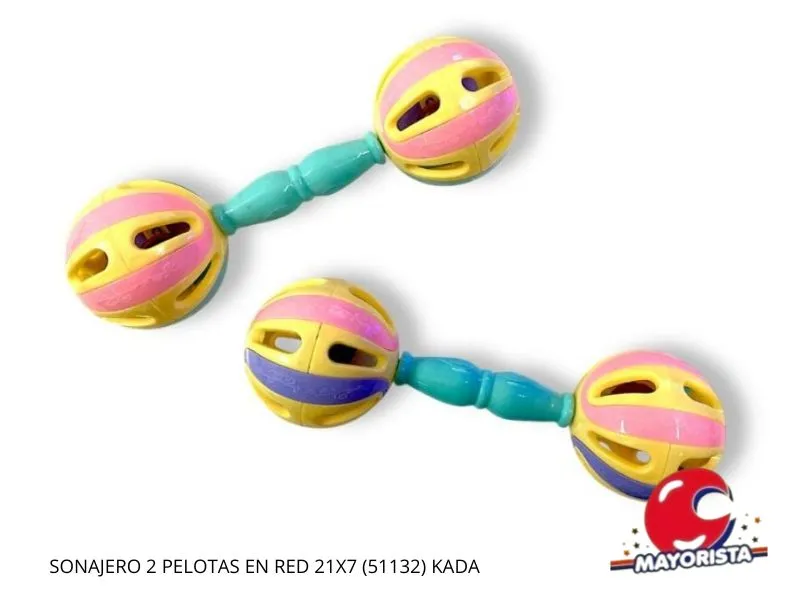 SONAJERO 2 PELOTAS EN RED 21X7 (51132) KADA