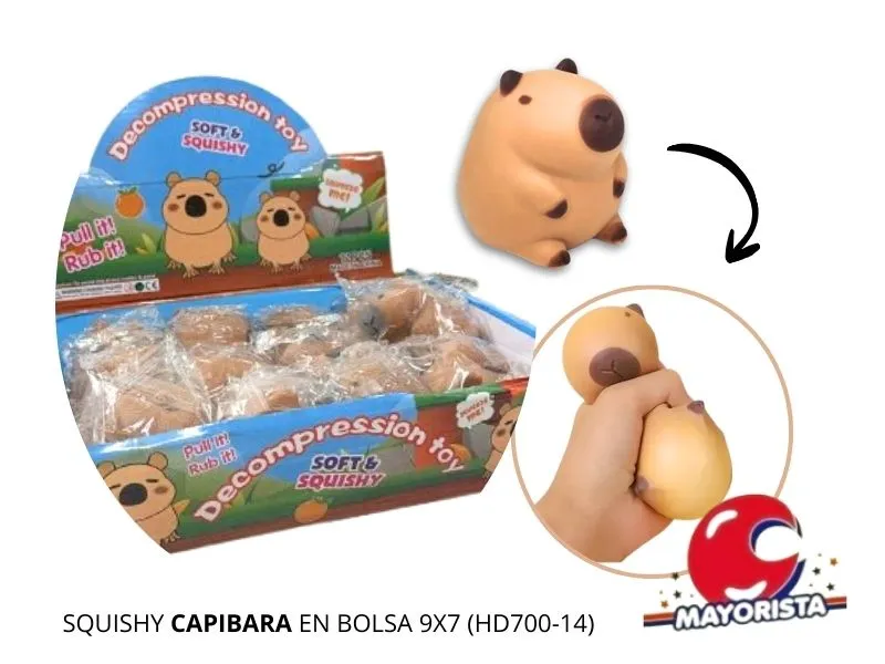 [4230] SQUISHY CAPIBARA EN BOLSA 9X7 (HD700-14) - SOL