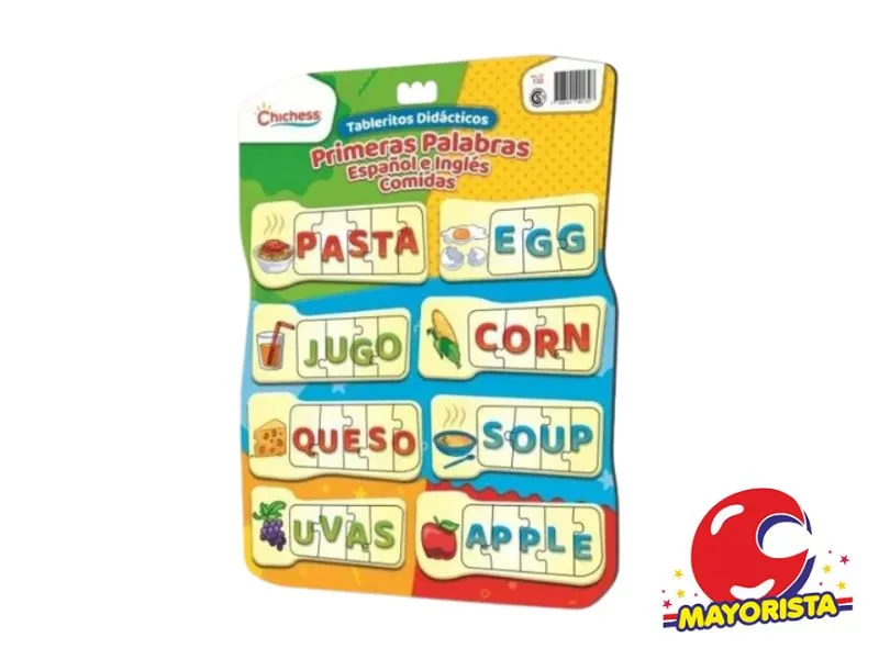 [7798141991327] TABLERITO DIDACTICO - ESPANOL E INGLES COMIDAS (132) CHICHESS
