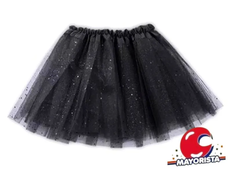 TUTU TUL NEGRO C/BRILLO (YJ0365) YJ IMPORT