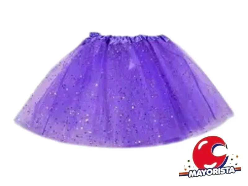 TUTU TUL VIOLETA C/BRILLO (YJ0365) YJ IMPORT