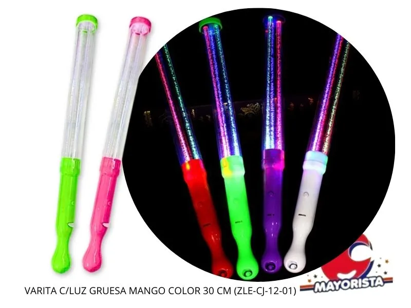 VARITA C/LUZ GRUESA MANGO COLOR 30 CM (ZLE-CJ-12-01) ERIK