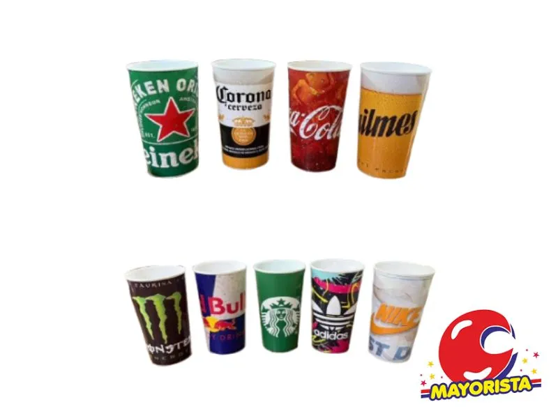 VASO PLASTICO DECORADO MARCAS 16 CM (4482) STILO