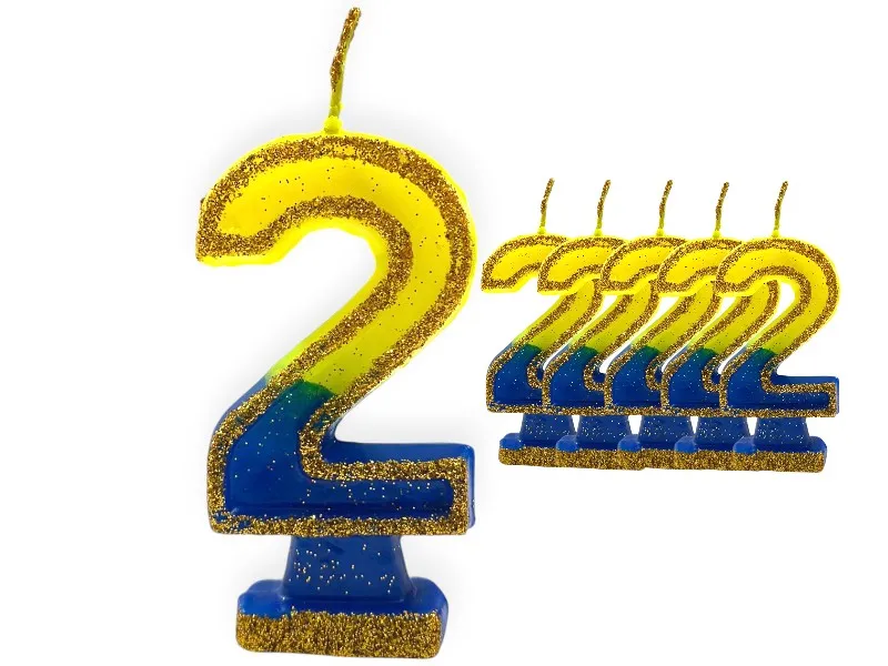 VELA NUMEROTE 2 BOCA C/GIBRE X 1 (X10) - VELAS MULTICOLOR