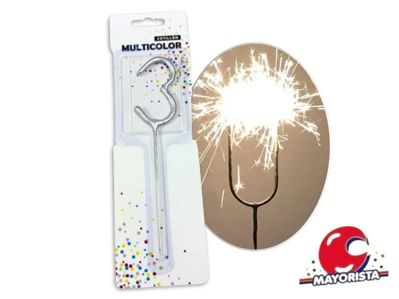 VELA SPARKLE N 3 PLATA (13673PLA) CADENACI