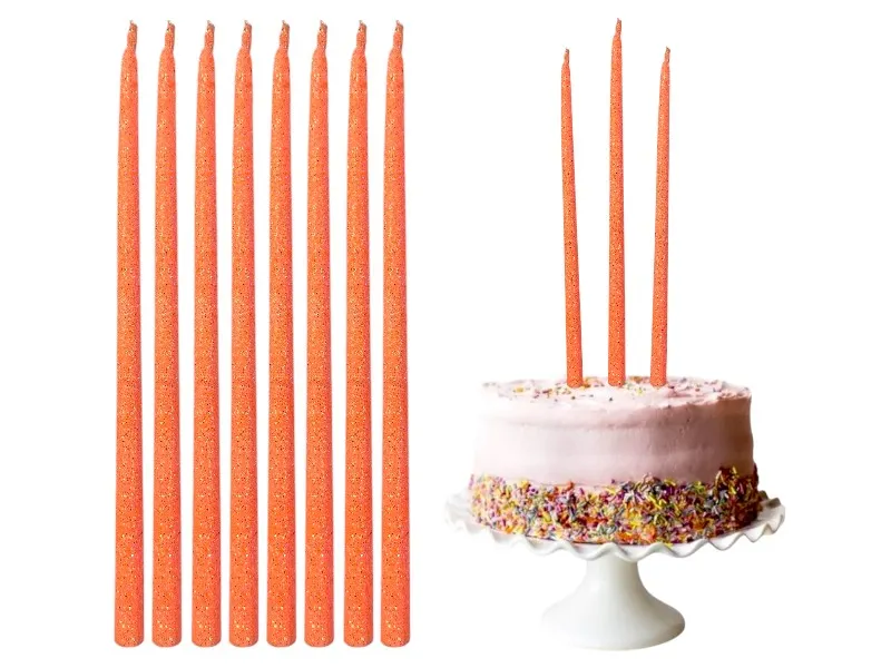 [8537] VELAS FINITAS X 15 SALMON C/BRILLO AMERICANA (25) - VELAS MULTICOLOR