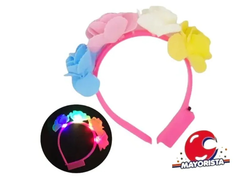 VINCHA C/LUZ 4 FLORES GOMA EVA (YJ0411) YJ IMPORT