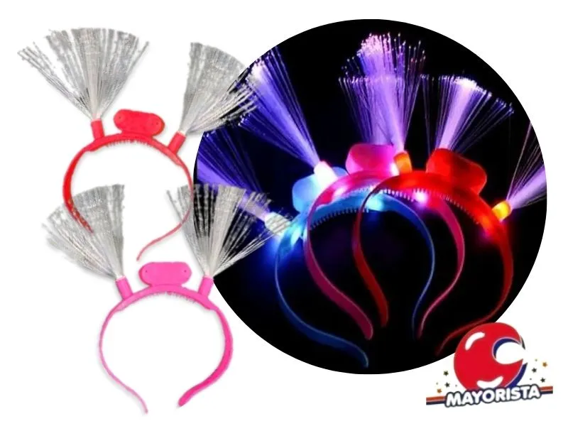 VINCHA C/LUZ FIBRA OPTICA (YJ0284) YJ IMPORT