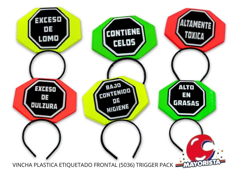 [371876050368] VINCHA PLASTICA ETIQUETADO FRONTAL (5036) TRIGGER PACK