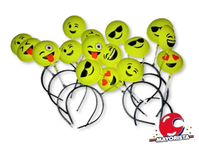 VINCHA RESORTE PLASTICA EMOTICON (5521) TRIGGER PACK