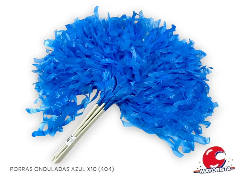 PORRAS ONDULADAS AZUL X10 (404) COTILLON NACIONAL