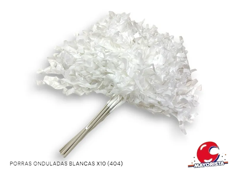 PORRAS ONDULADAS BLANCAS X10 (404) COTILLON NACIONAL