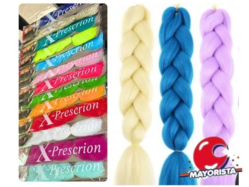 [9670] TRENZAS DE PELO 10X55 VARIOS COLORES (X-PRESCRION) YJ IMPORT