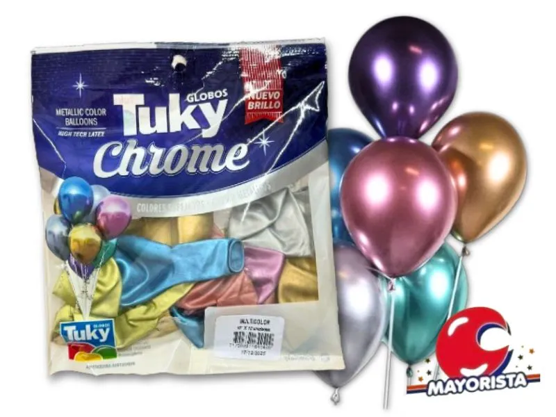 [7790391642400] GLOBOS CHROME 10 X 12 MULTICOLOR - TUKY