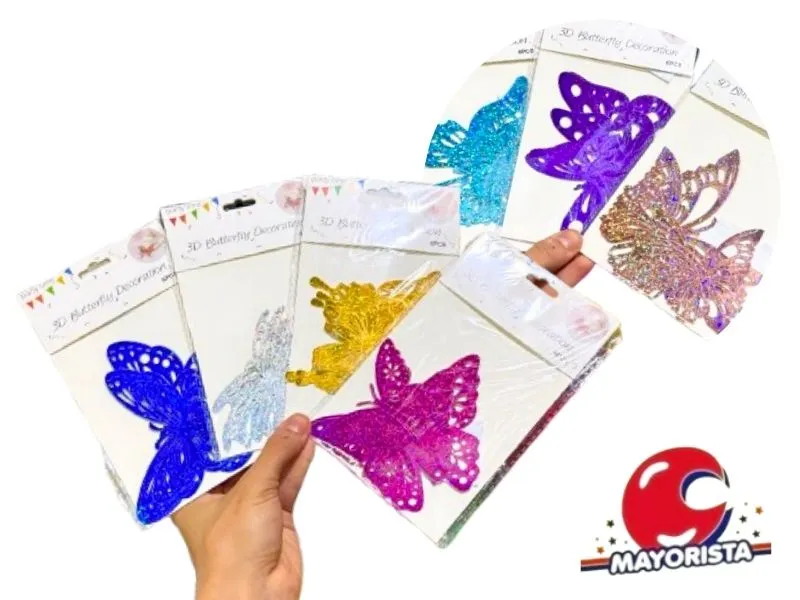[6982025073136] MARIPOSAS X 6 CALADAS HOLOGRAFICAS VS COLORES (MD459-10539) CHG