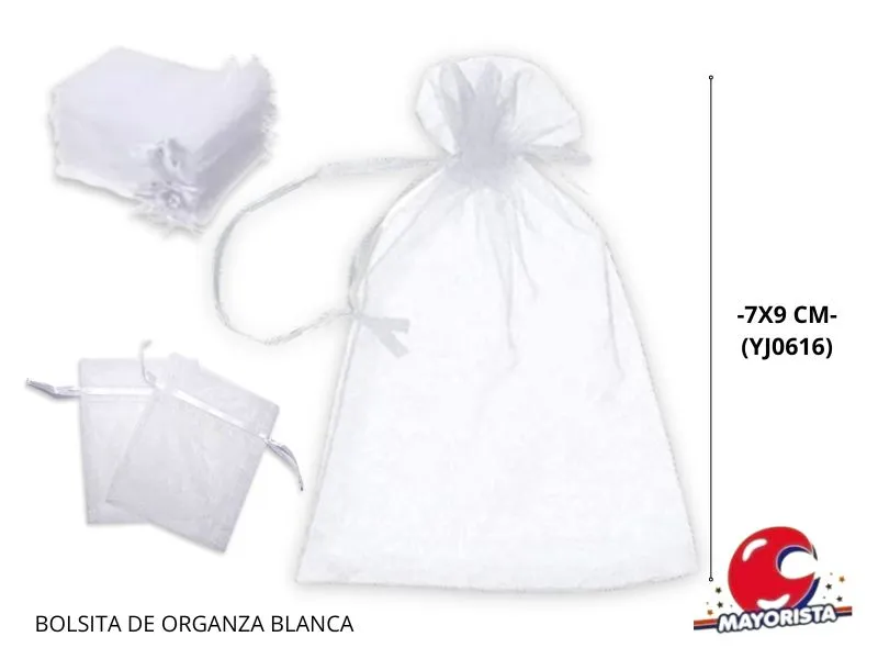 BOLSITA DE ORGANZA BLANCA 7X9 CM (YJ0616) YJ IMPORT