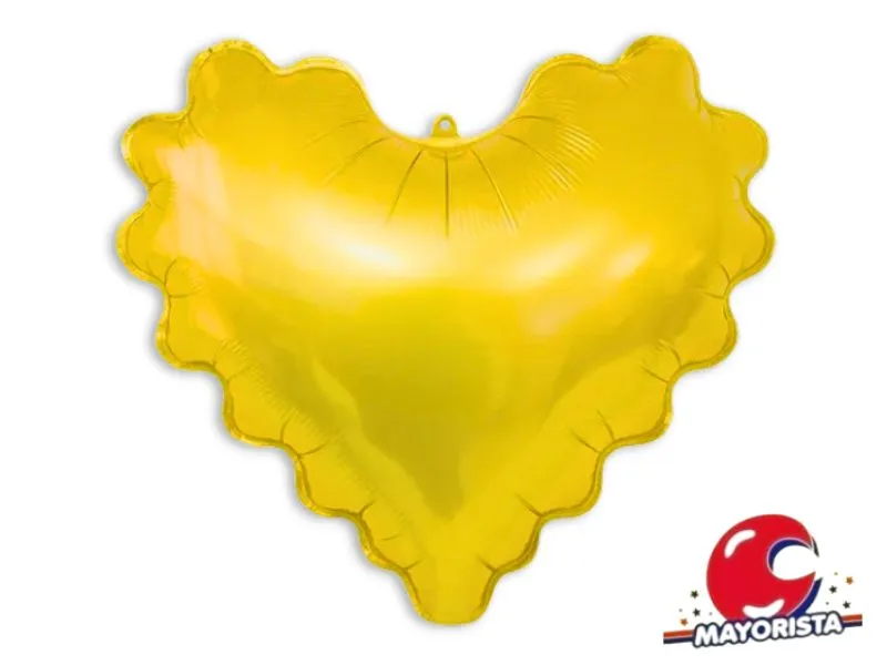 [4095] GLOBO MYLAR 18 CORAZON ONDULADO DORADO (Y1385-1265) CHG