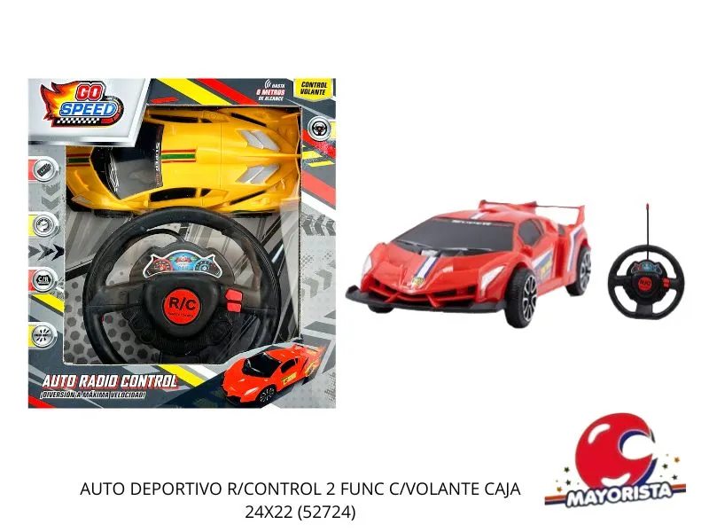 [7450077098173] AUTO DEPORTIVO R/CONTROL 2 FUNC C/VOLANTE CAJA 24X22 (52724) KADA