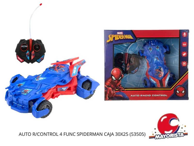 [7450077081243] AUTO R/CONTROL 4 FUNC SPIDERMAN CAJA 30X25 (53505) KADA
