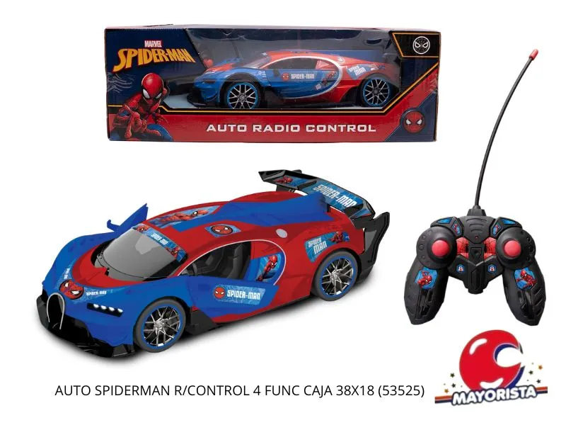 AUTO SPIDERMAN R/CONTROL 4 FUNC CAJA 38X18 (53525) KADA