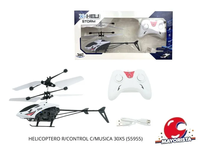 [7450077136585] HELICOPTERO R/CONTROL C/MUSICA 30X5 (55955) KADA