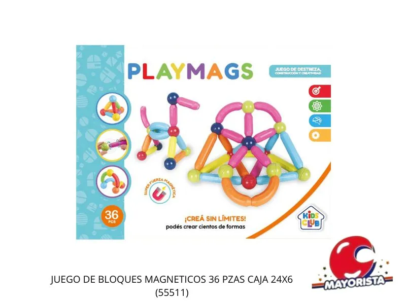 [7450077131788] JUEGO DE BLOQUES MAGNETICOS 36 PZAS CAJA 24X6 (55511) KADA