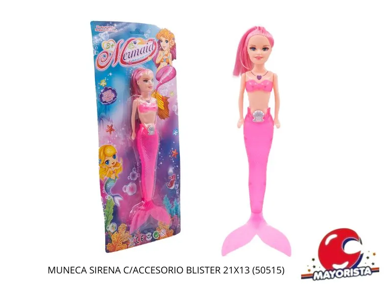 [7450077088044] MUNECA SIRENA C/ACCESORIO BLISTER 21X13 (50515) BECHAR