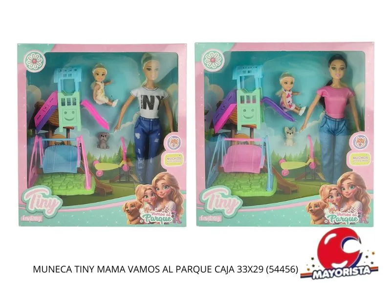 MUNECA TINY MAMA VAMOS AL PARQUE CAJA 33X29 (54456) KADA