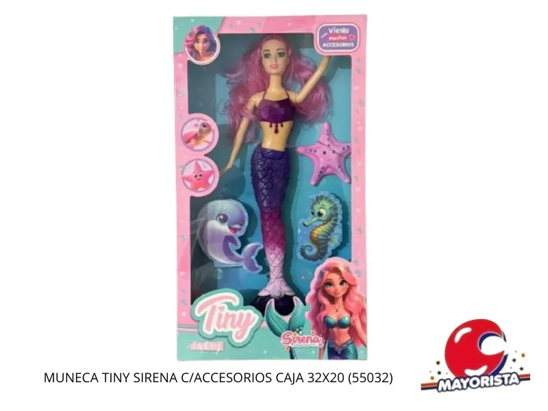MUNECA TINY SIRENA C/ACCESORIOS CAJA 32X20 (55032) KADA