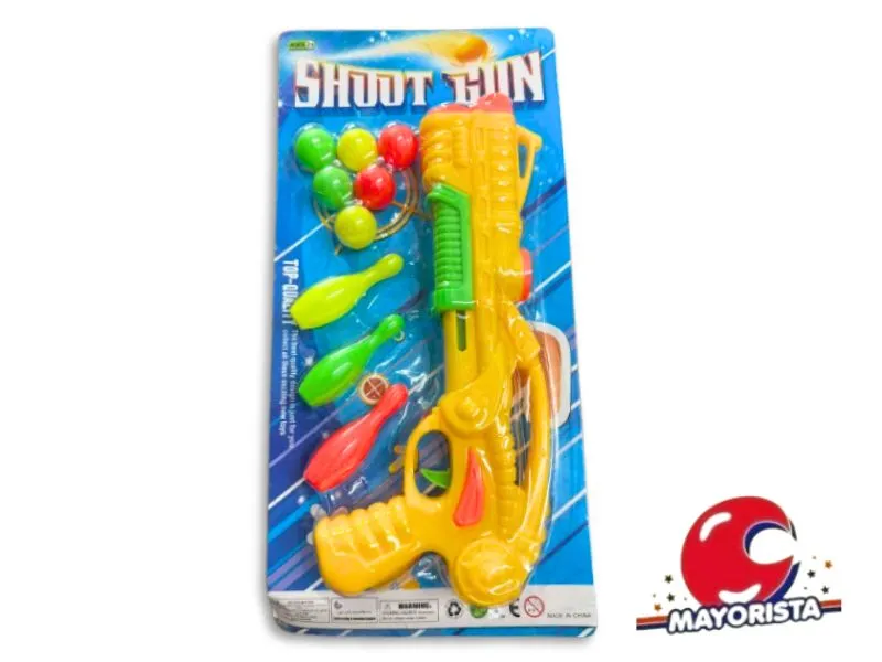 [7450077122663] PISTOLA LANZA BOLAS BLISTER 38X19 (52460) KADA