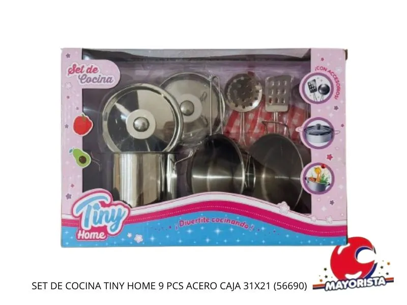 SET DE COCINA TINY HOME 9 PCS ACERO CAJA 31X21 (56690) KADA