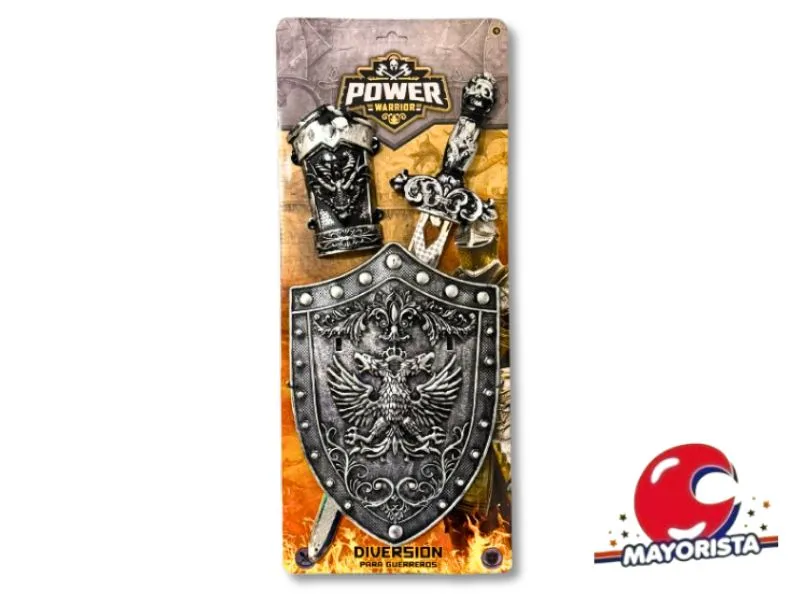 SET DE ESPADA C/ESCUDO Y ACCESORIO BLISTER 53X22 (50815) KADA