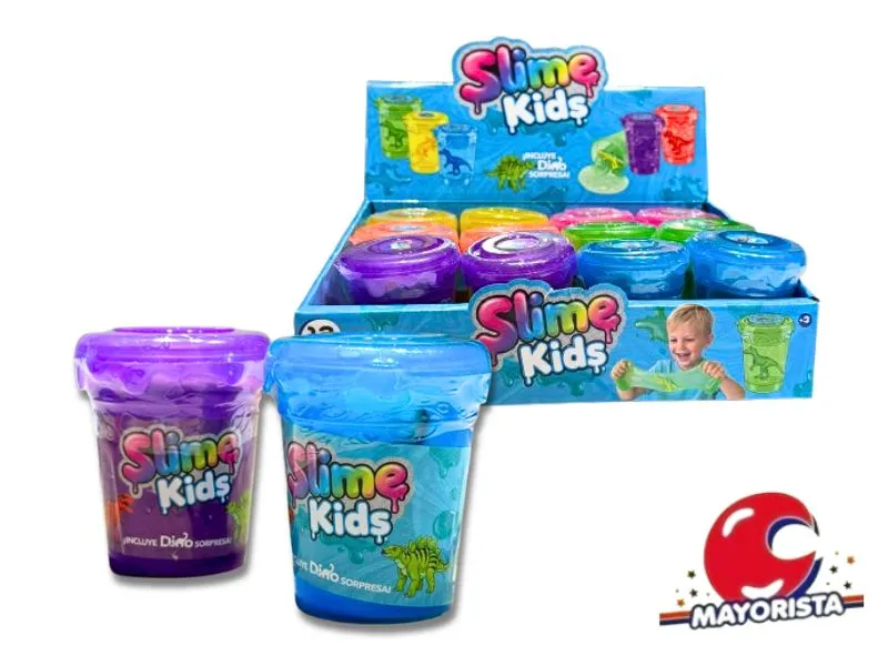 [7751079258085] SLIME DINOSAURIO SORPRESA 100G VS COLORES (57713) KADA