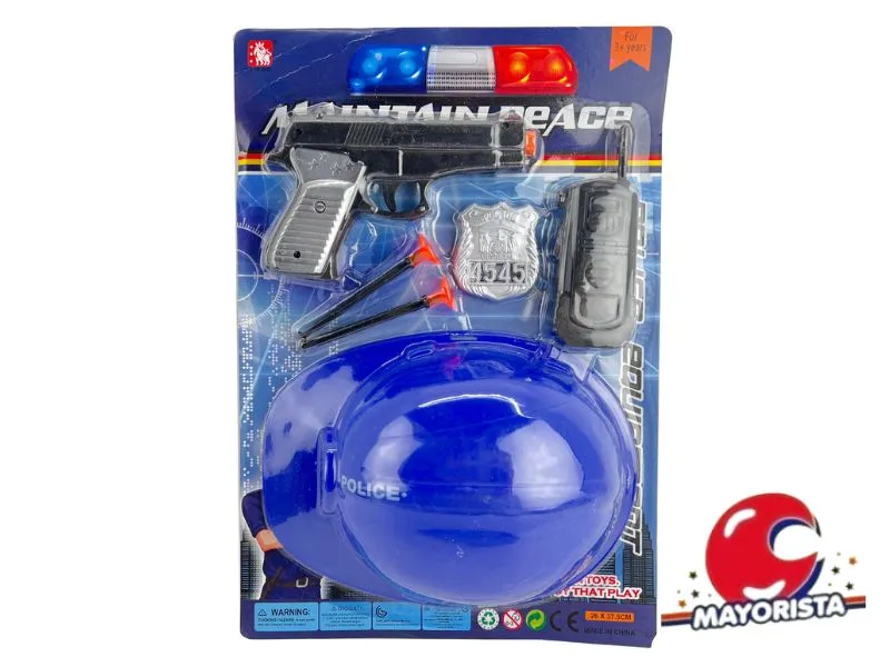 [7450077067636] SET DE POLICIA 6 PCS BLISTER 38X26 (53374) KADA